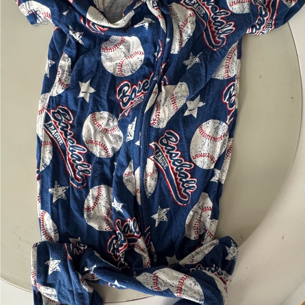 Baseball Print Kids One Piece